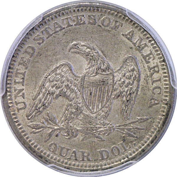 1858 Seated Liberty Quarter   PCGS AU-55  CAC - Image 3
