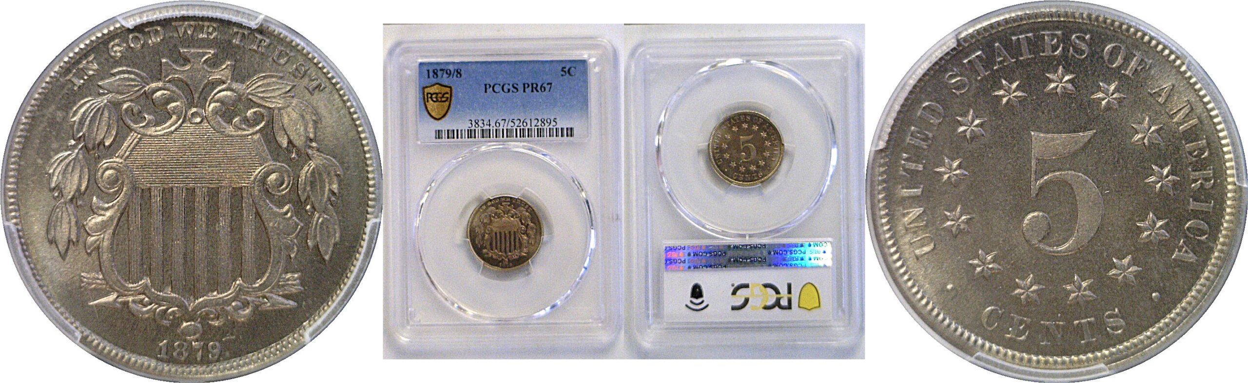 1879/8 Shield Nickel  -  PCGS PR-67