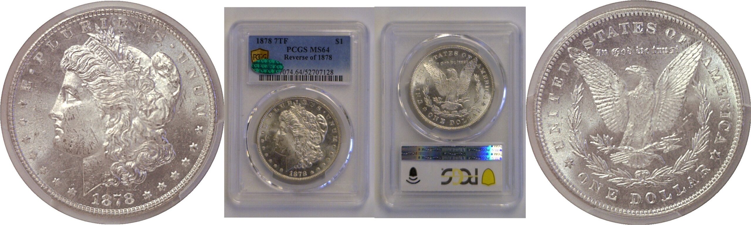 1878-7TF Reverse of 1878  Morgan Dollar PCGS MS-64  CAC