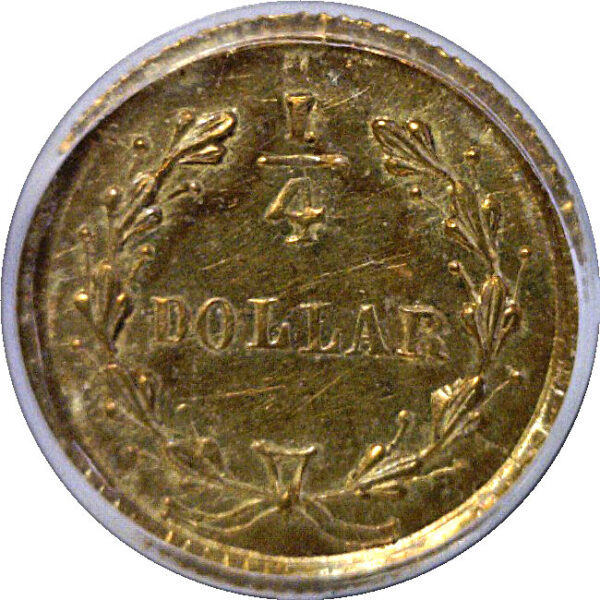 No Date. 25c California Fractional Gold. BG-224  -  PCGS MS-63 - Image 3