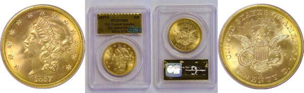 1857-S $20 Liberty  -  PCGS MS-65  CAC