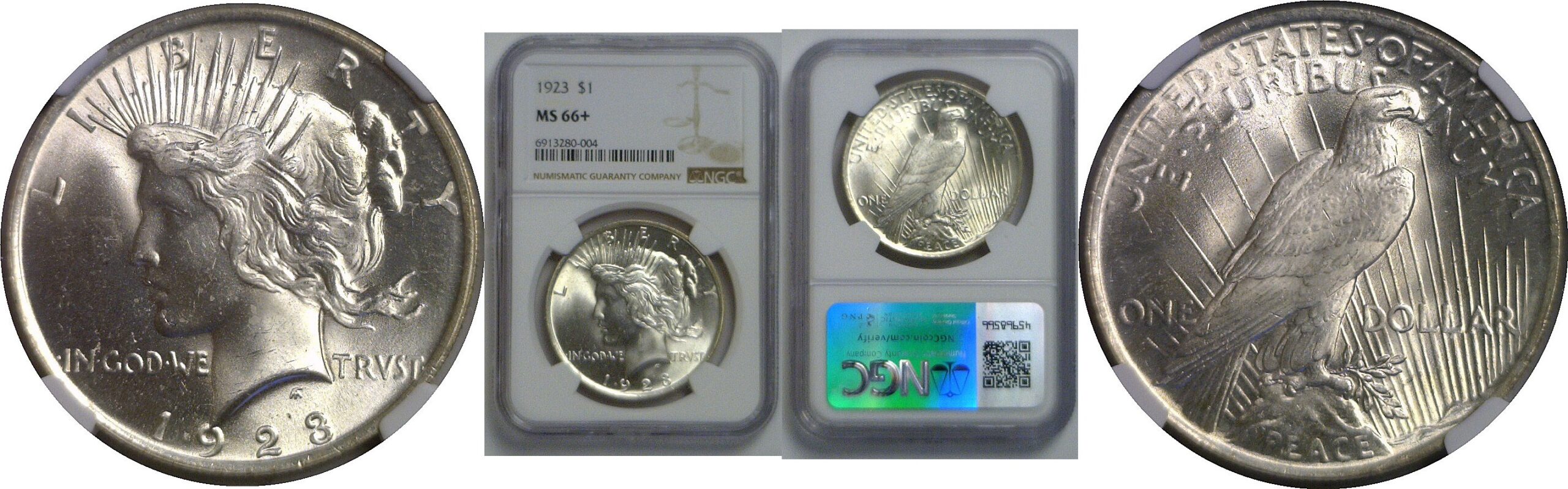 1923 Peace Dollar   NGC MS-66+