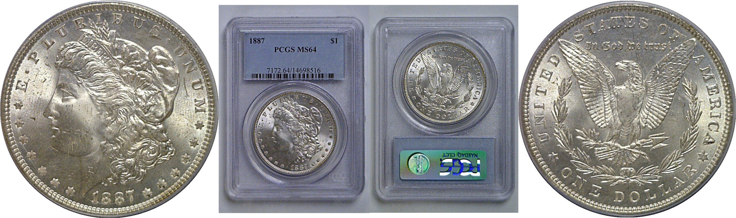 1887 Morgan Dollar   PCGS MS-64