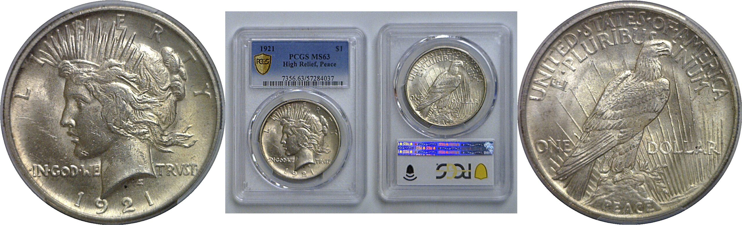 1921 Peace Dollar   PCGS MS-63