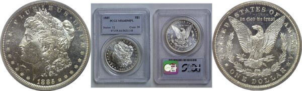 1885 Morgan Dollar   PCGS MS-64 DMPL