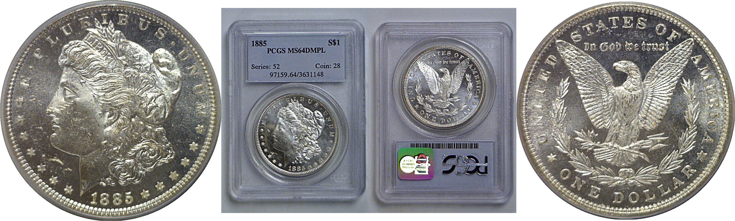 1885 Morgan Dollar   PCGS MS-64 DMPL