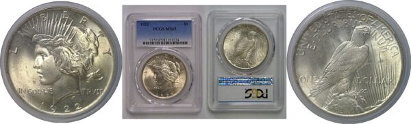 1922 Peace Dollar  PCGS MS-65