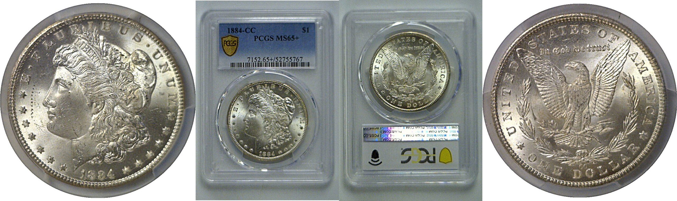 1884-CC Morgan Dollar   PCGS MS-65+