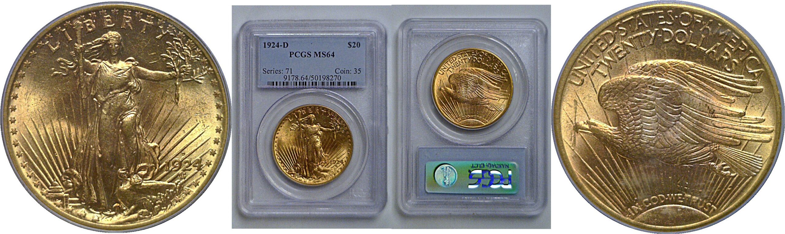 1924-D  $20 St. Gaudens   PCGS MS-64