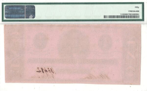 1862 $1 Confederate Note T-55 PMG-50 - Image 3
