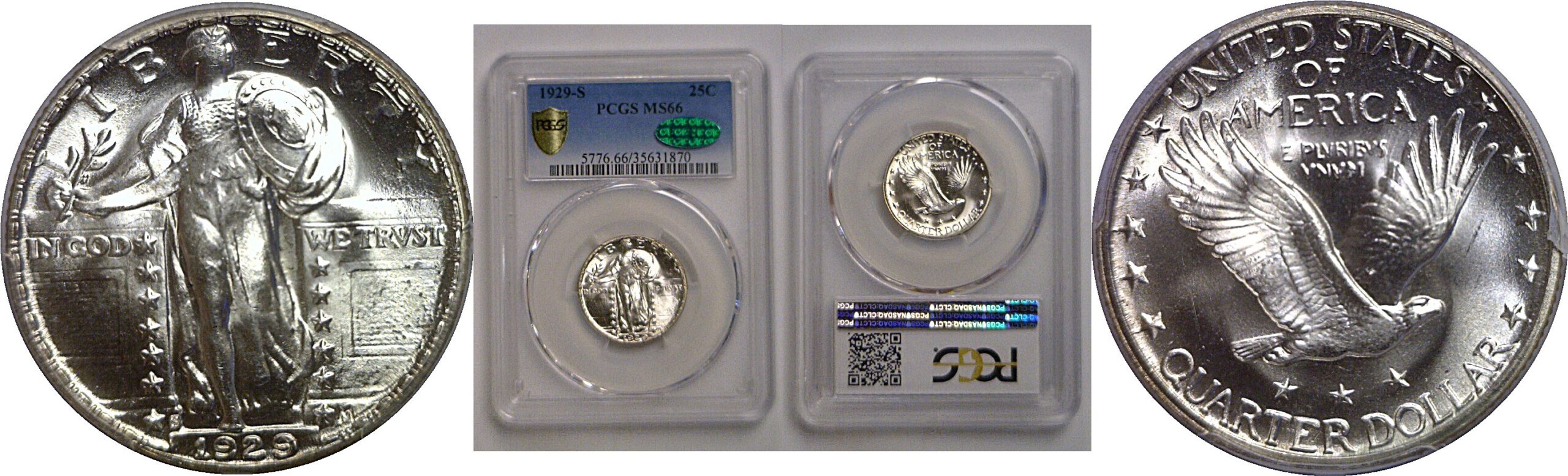 1929-S Standing Liberty Quarter   PCGS MS-66  CAC