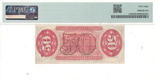 50 Cent 3rd Issue Fractional Currency Fr-1349 PMG AU-58 - Image 3