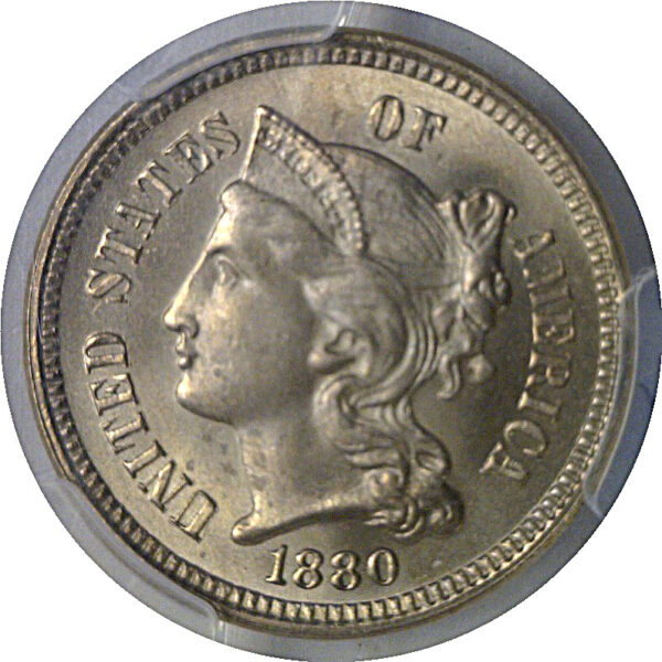 1880 Nickel Three Cent   PCGS MS-66  CAC - Image 2