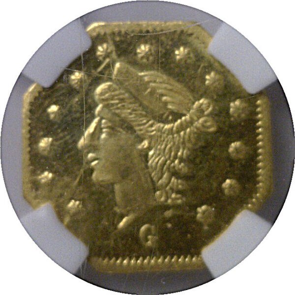 1868 25c California Fractional Gold  BG-745  NGC MS-65 PL - Image 2