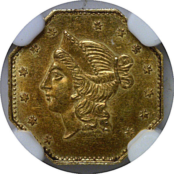1853 $1 California Fractional Gold  BG-530   NGC MS-62 - Image 2