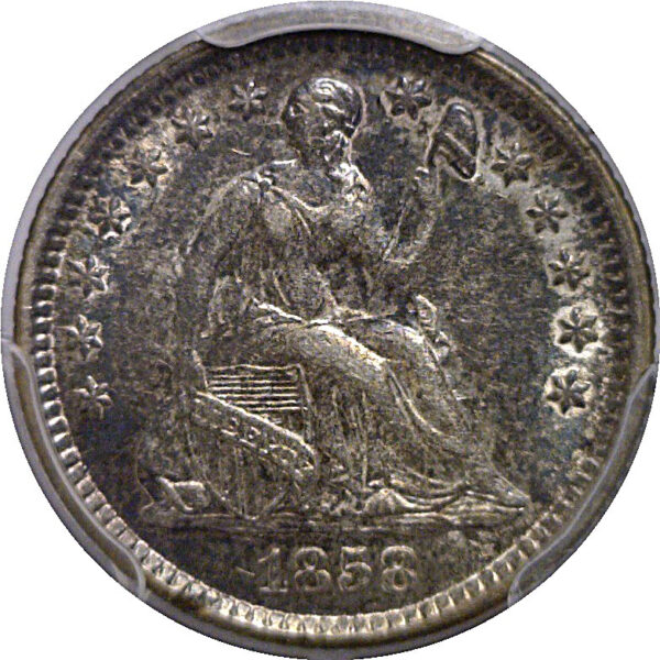 1858-O Seated Liberty Half Dime   PCGS AU-55  CAC - Image 2