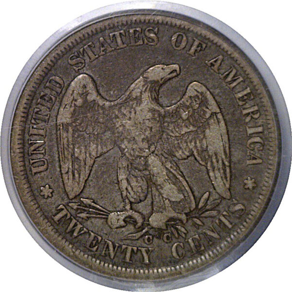 1875-CC Twenty Cent Piece  PCGS F-15 - Image 3