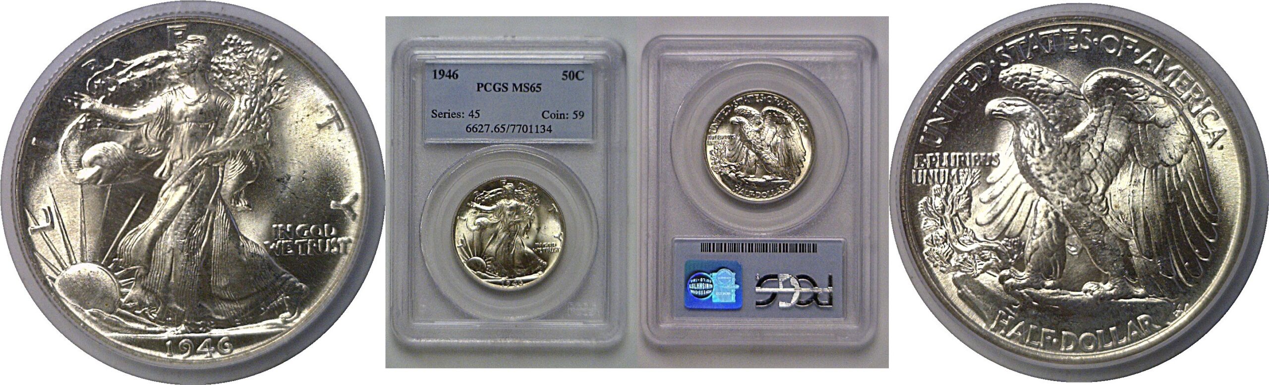 1946 Walking Liberty Half Dollar   PCGS MS-65