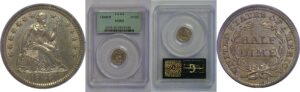 1849/8 Seated Liberty Half Dime   PCGS MS-60