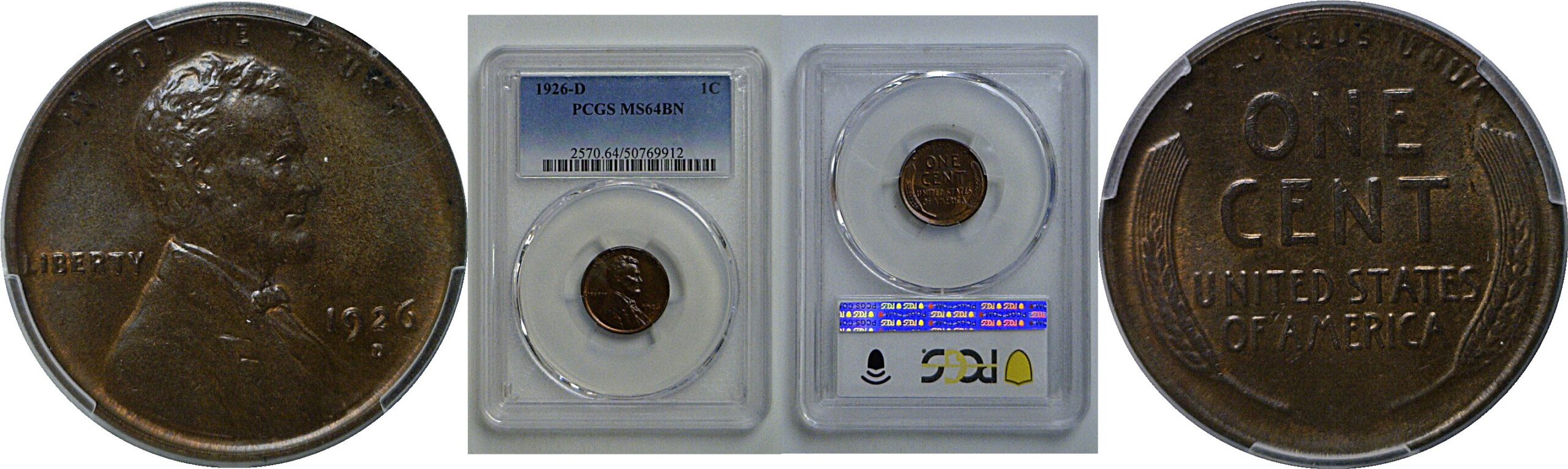 1926-D Lincoln Cent   PCGS MS-64 BN