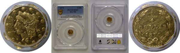 1870 25c  California Fractional Gold  BG-755   PCGS MS-61
