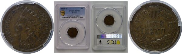 1909-S Indian Head Cent    PCGS VF-20