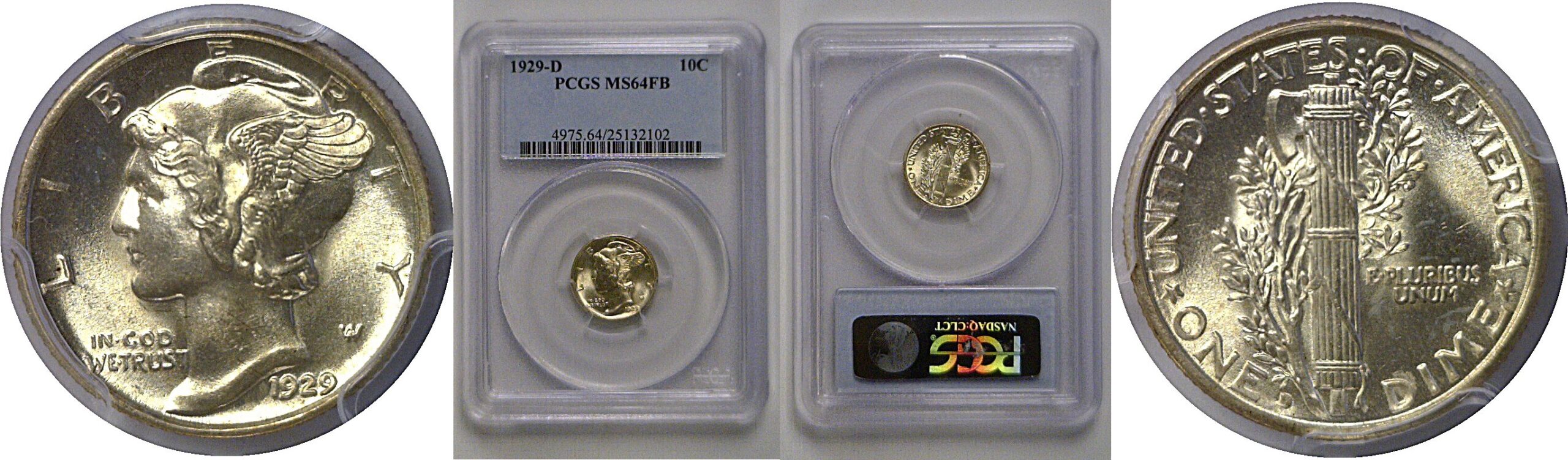 1929-D Mercury Dime   PCGS MS-64 FB