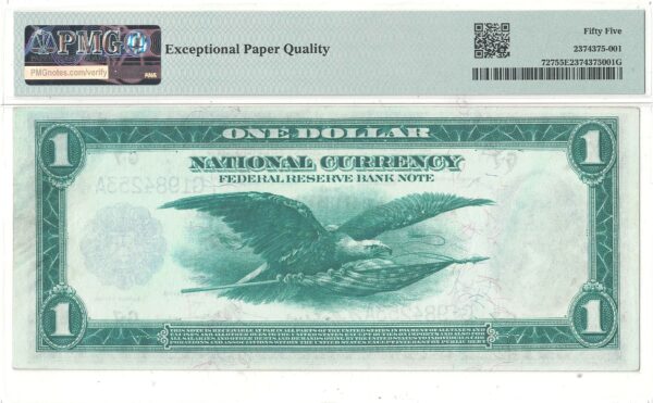 1918 $1 Federal Reserve Bank Note Fr-727 PMG AU-55 EPQ - Image 3