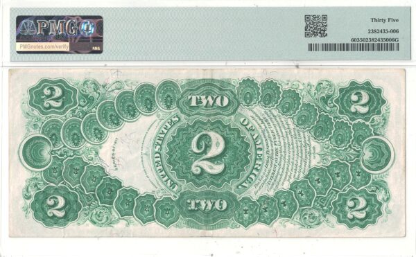 1917 $2 Legal Tender Note Fr-60 PMG VF-35 - Image 3