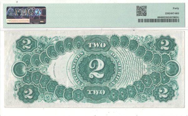 1917 $2 Legal Tender Note Fr-60 PMG XF-40 - Image 3