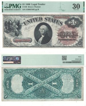 1880 $1 Legal Tender Note Fr-30 PMG VF-30