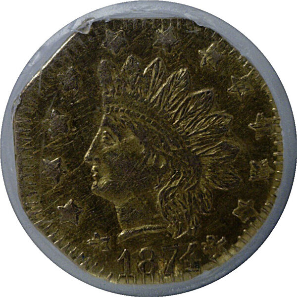 1874/3 50c  California Fractional Gold  BG-943   NGC AU-58 - Image 2