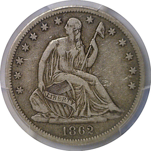 1862-S Seated Liberty Half Dollar   PCGS VF-35 - Image 2