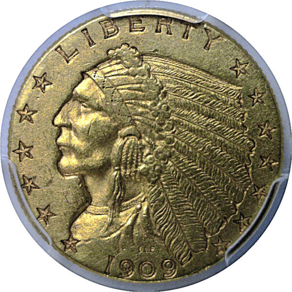 1909 $2 1/2 Indian   PCGS AU-55 - Image 2