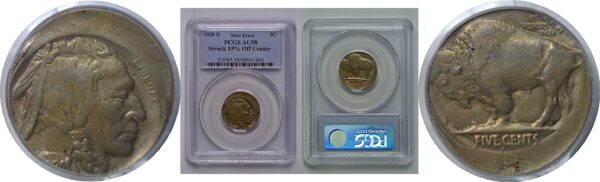1920-D Buffalo Nickel   Off-Center   PCGS AU-58