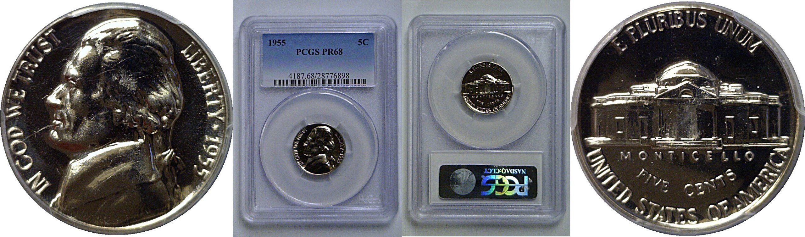 1955 Jefferson Nickel   PCGS PR-68