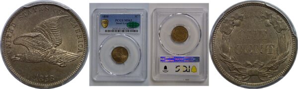 1858 Small Letters  Flying Eagle Cent   PCGS MS-63  CAC