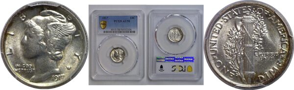 1917 Mercury Dime   PCGS AU-58