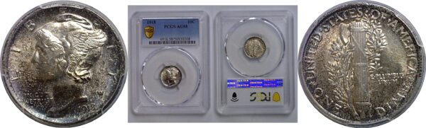 1918 Mercury Dime   PCGS AU-58