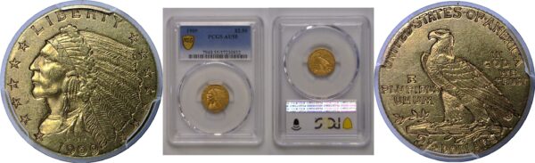 1909 $2 1/2 Indian   PCGS AU-55