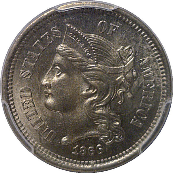 1866 Nickel Three Cent   PCGS MS-65 - Image 2