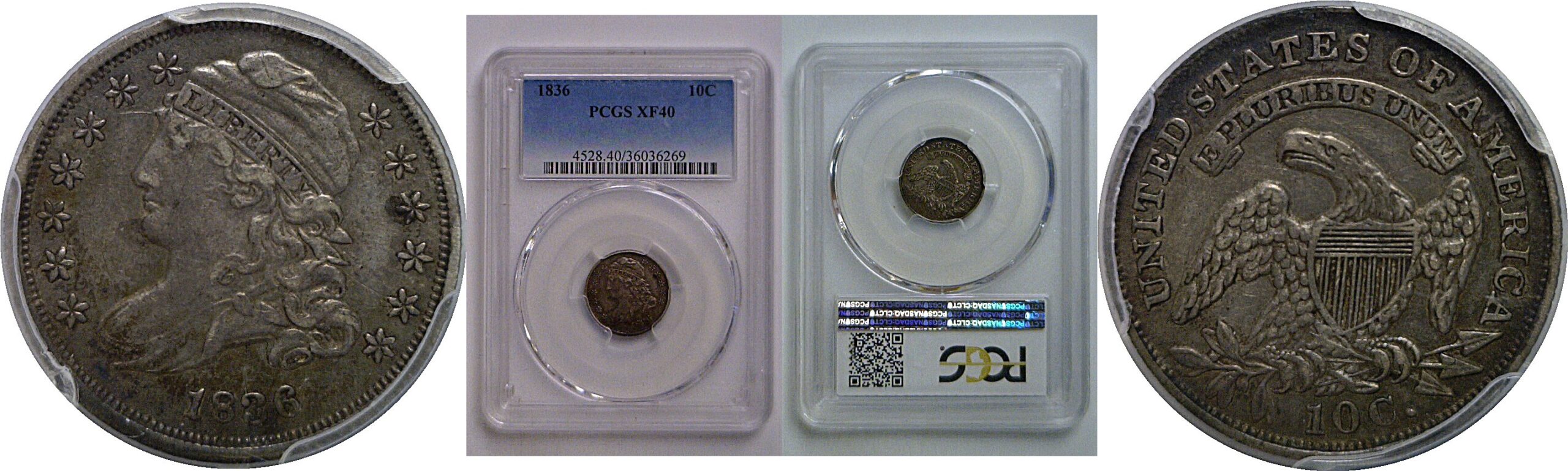 1836 Bust Dime   PCGS XF-40