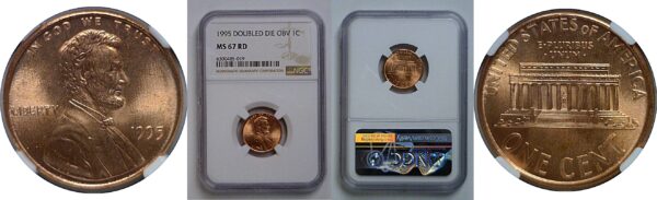 1995 Doubled Die Obverse  Lincoln Cent   NGC MS-67 RD