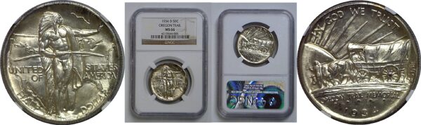 1934-D Oregon Trail Commemorative Half Dollar   NGC MS-66