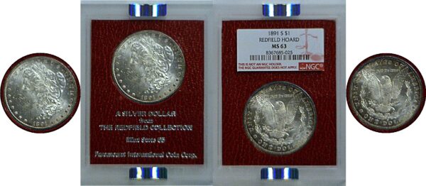 1891-S Morgan Dollar  Redfield Hoard   NGC MS-63