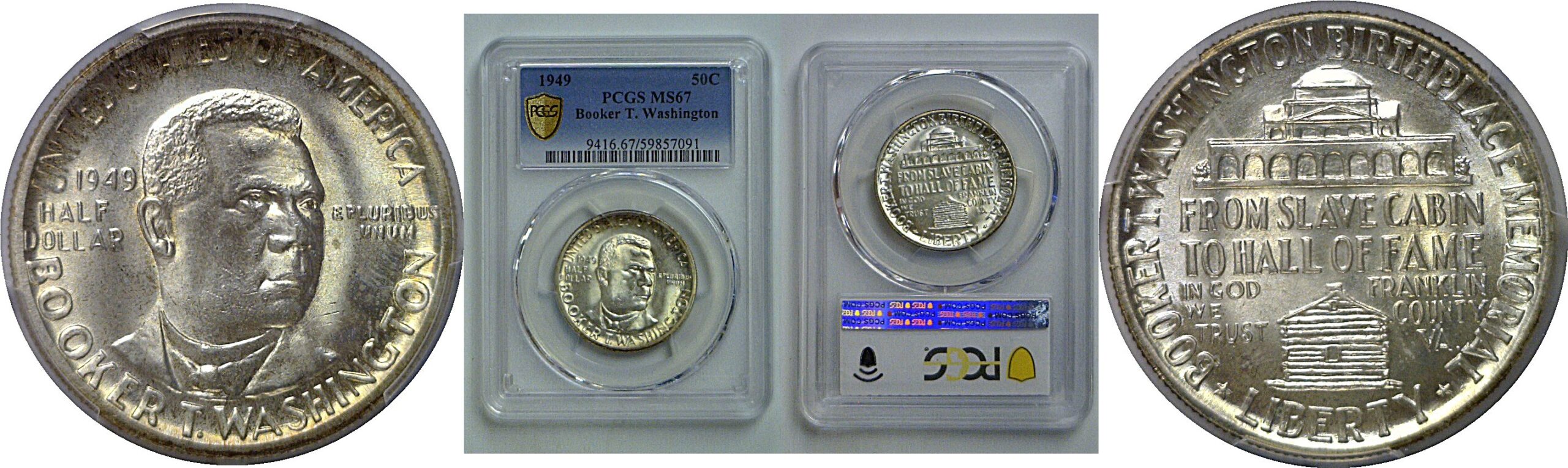 1949 Booker T Washington Commemorative Half Dollar   PCGS MS-67