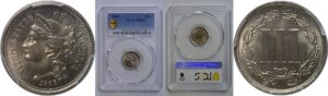 1866 Nickel Three Cent   PCGS MS-65