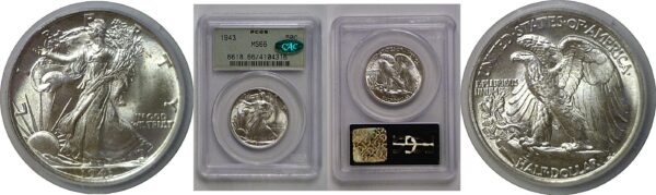 1943 Walking Liberty Half Dollar   PCGS MS-66  CAC