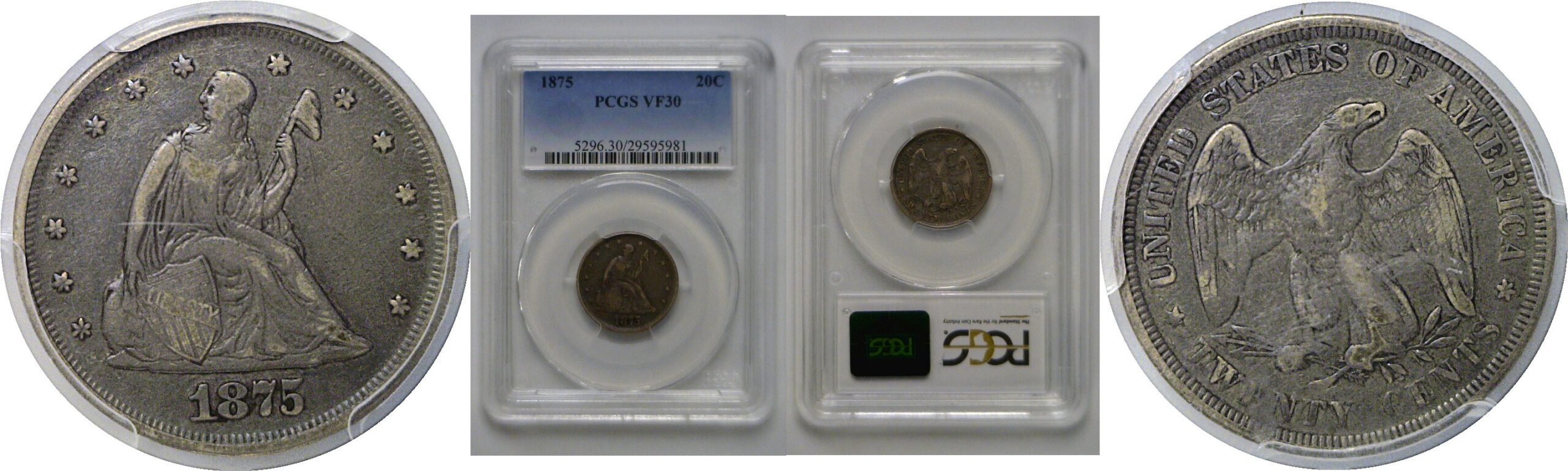 1875 Twenty Cent Piece   PCGS VF-30