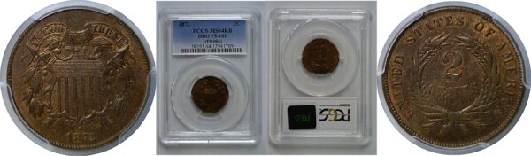 1872 Two Cent Piece   PCGS MS-64 RB